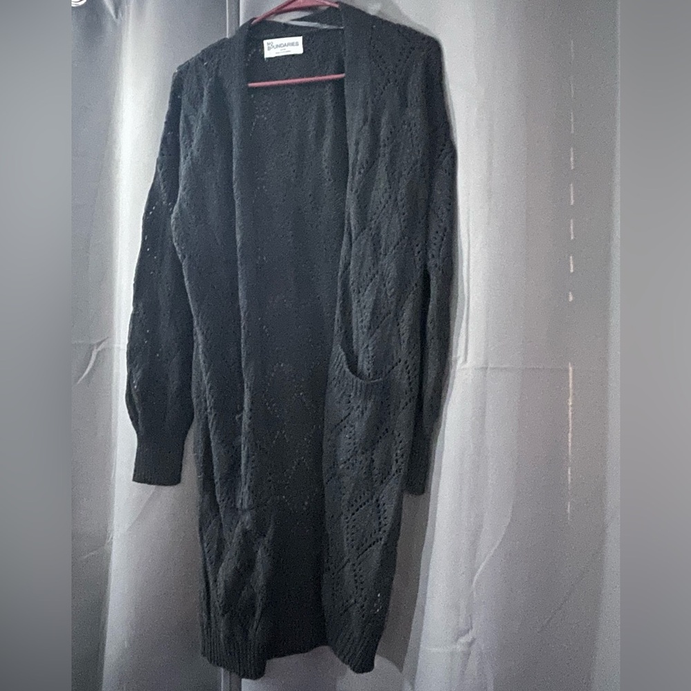 NWT No Boundaries Black Textured Cardigan